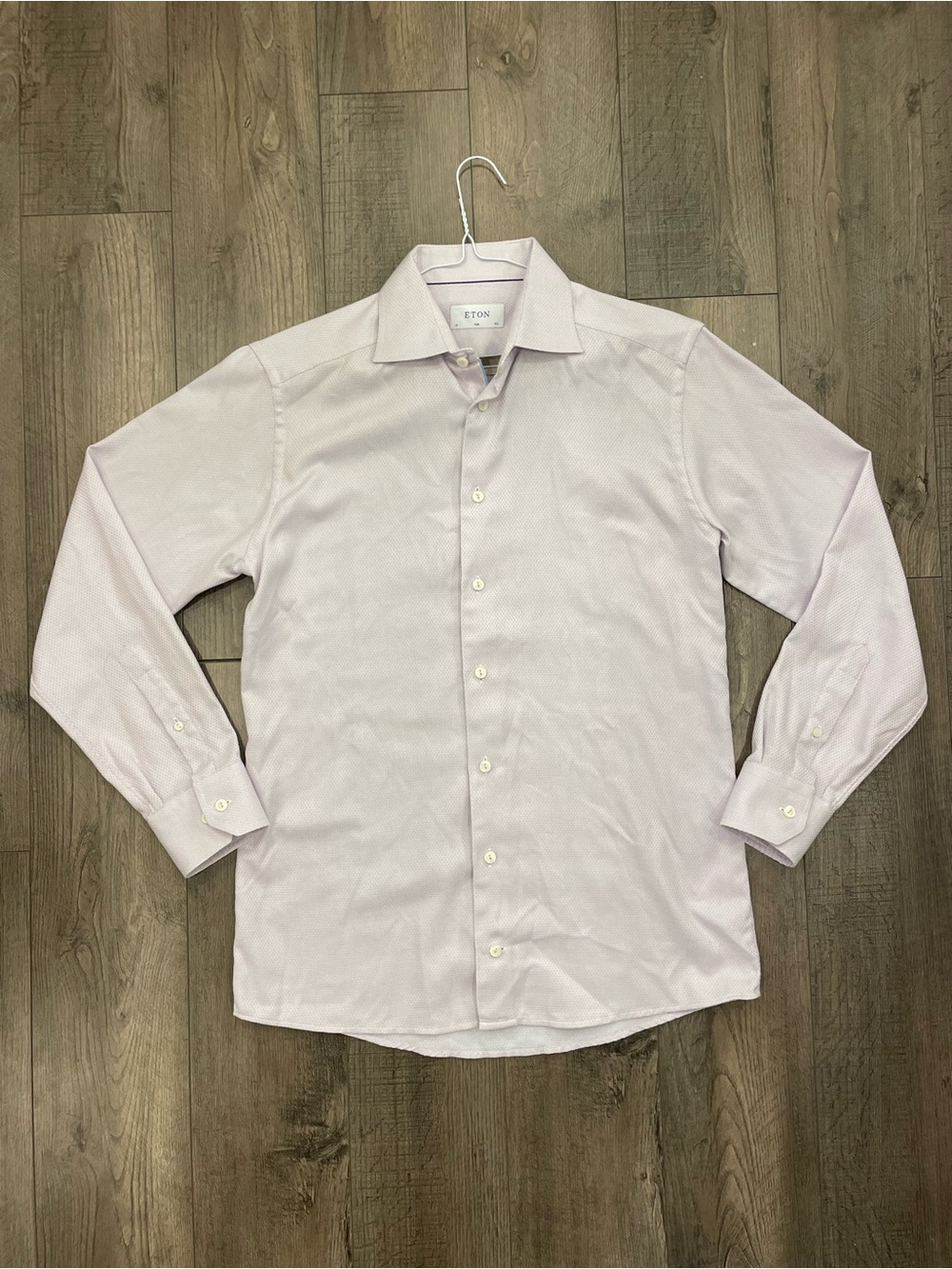 Eton Slim Fit Dress Shirt – Men’s Size 39 (15.5) – Light Pink Textured Weave